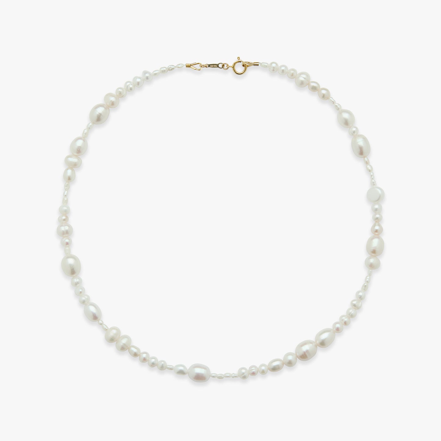 Pearl necklace on a white background