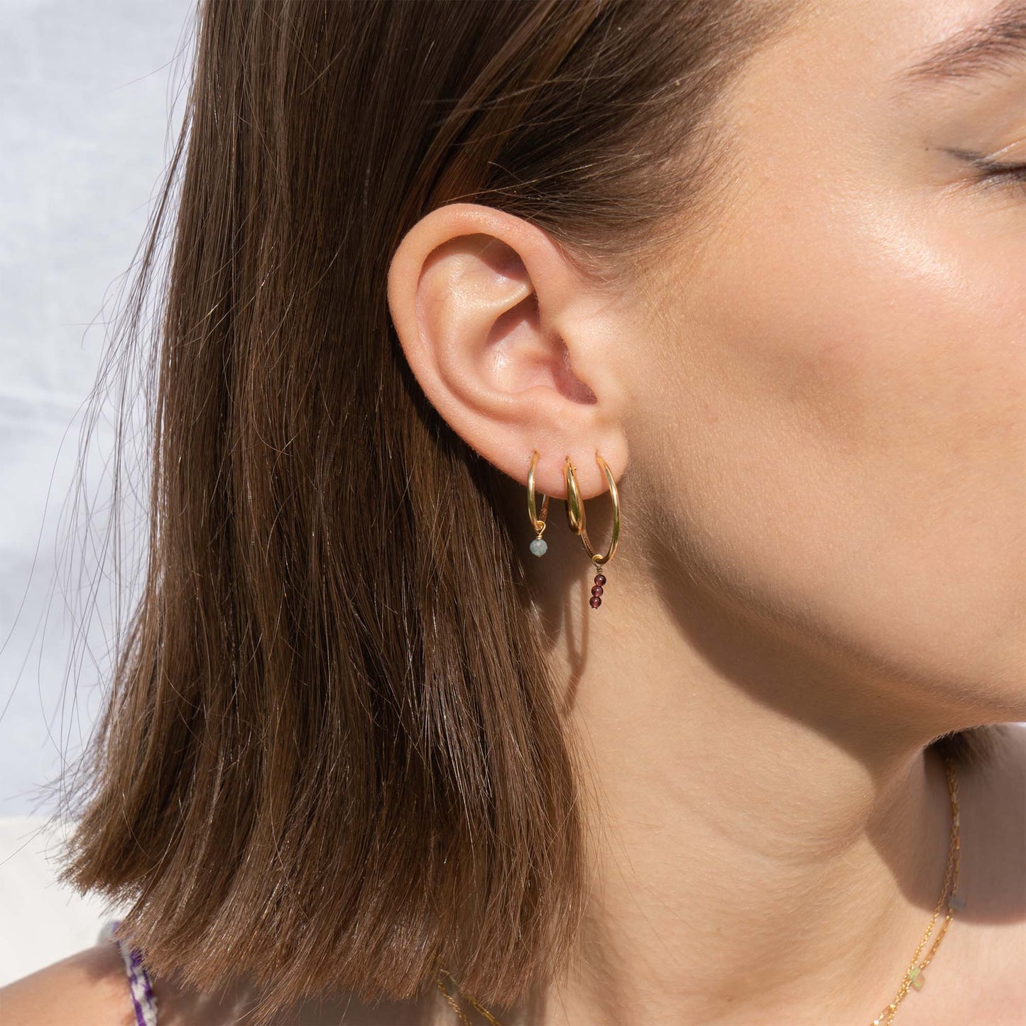 Gouden oorbellen met hangers
