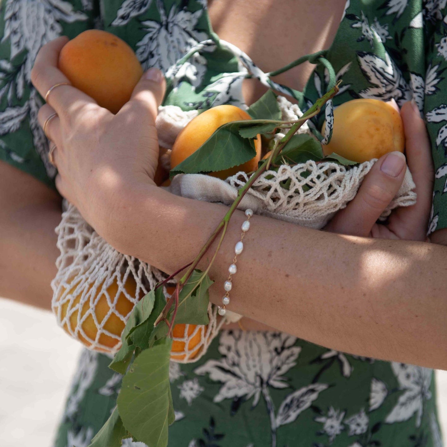 gouden armband met parels