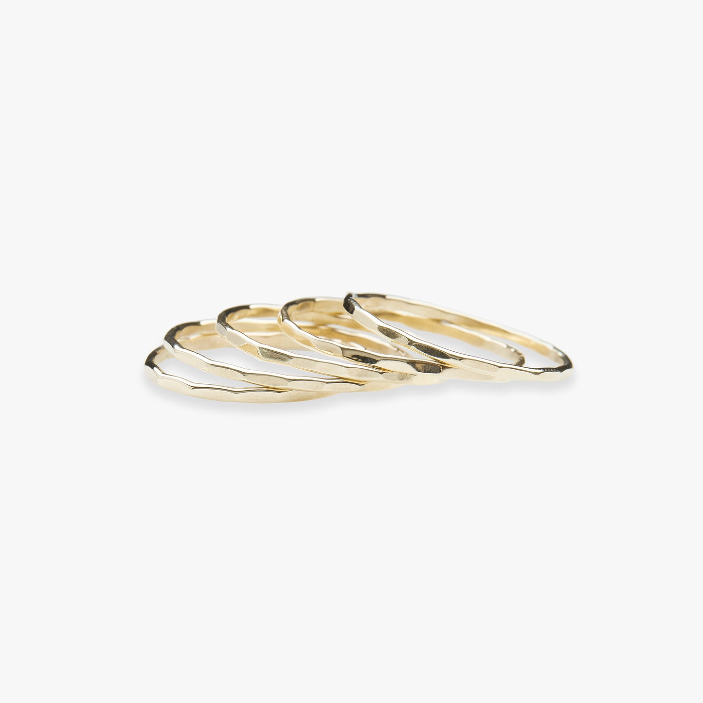 Hammered stacking ring gold filled