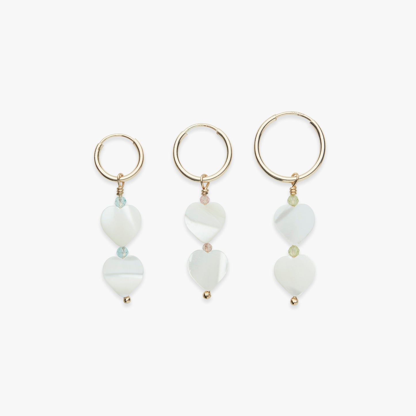 Milky Hearts earring gold filled