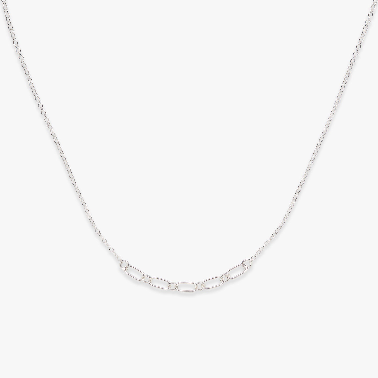 Oval links chain necklace silver
