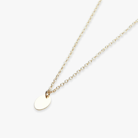 Small oval pendant necklace gold filled