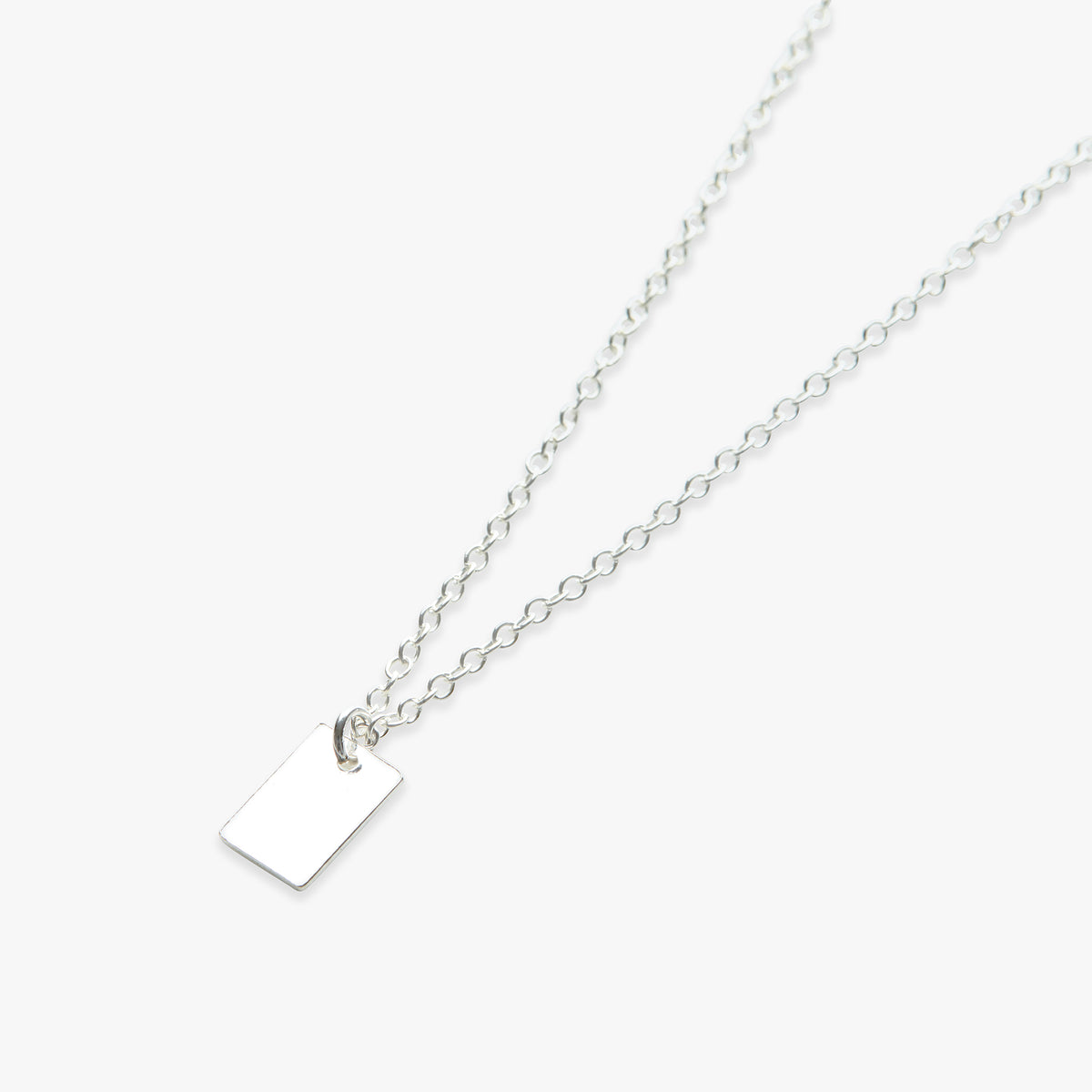 Sterling silver online rectangle pendant necklace