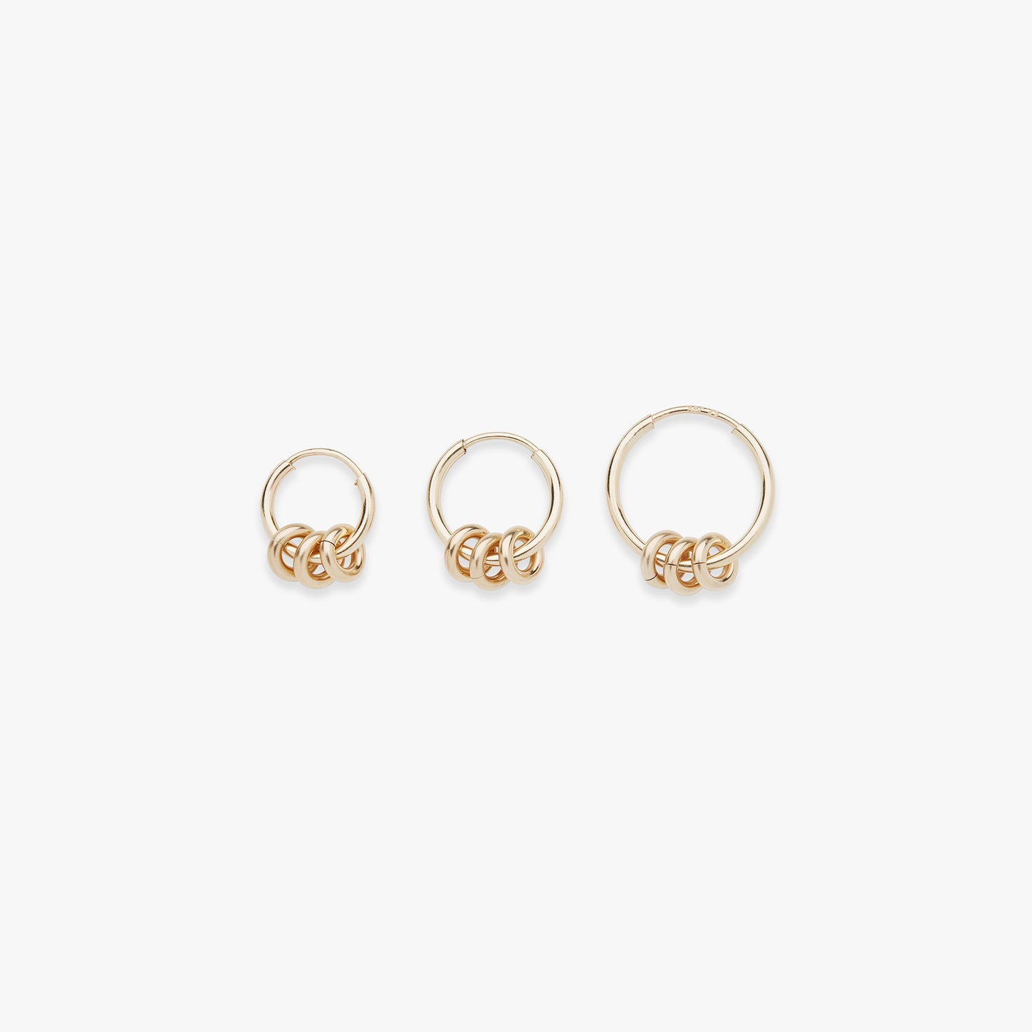 Three rings hoop earring gold filled