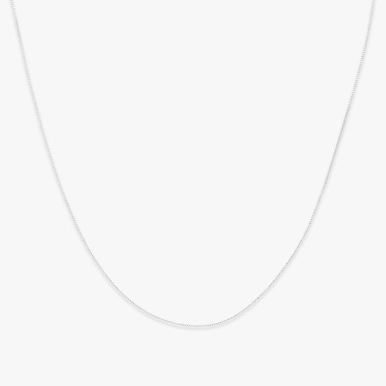 Tiny box chain necklace silver