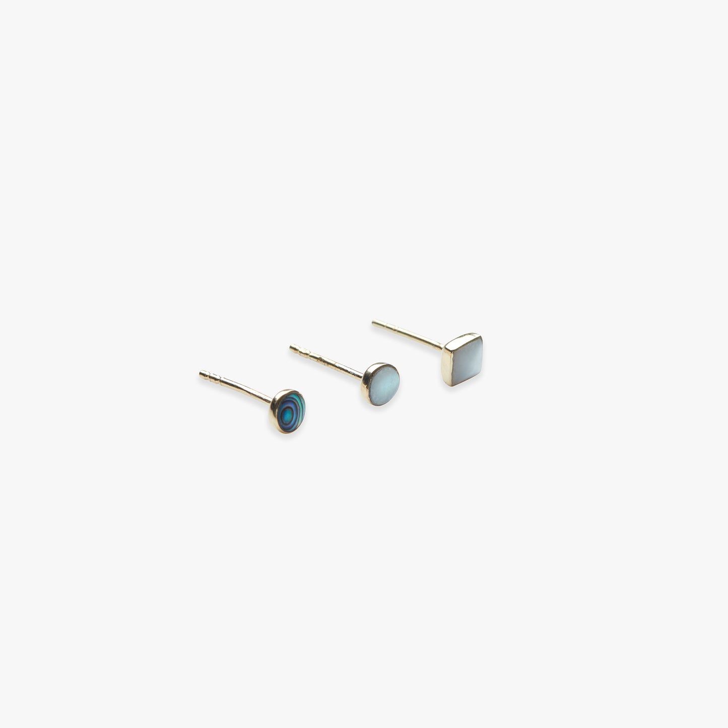 Abalone & mother of pearl studs gold
