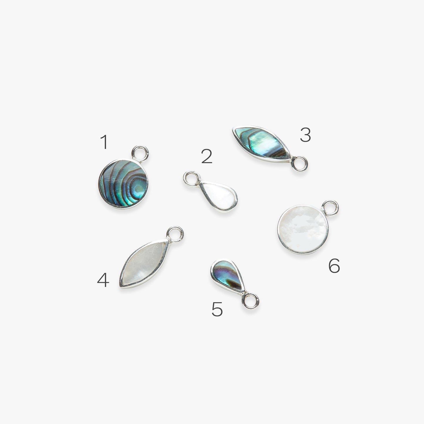 Add-on Abalone & Mother of Pearl pendant silver