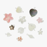 Add-on natural shell charm silver