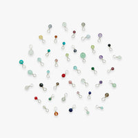 Add-on single gemstone charm silver