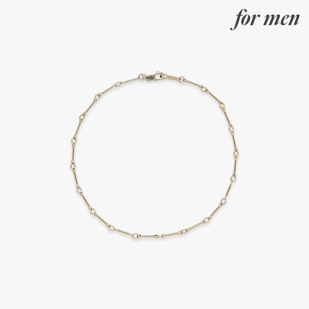 Bar chain bracelet gold filled for men