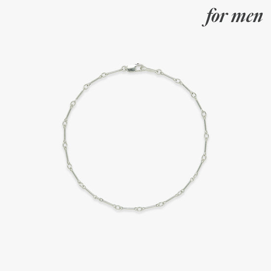 Bar chain bracelet silver for men