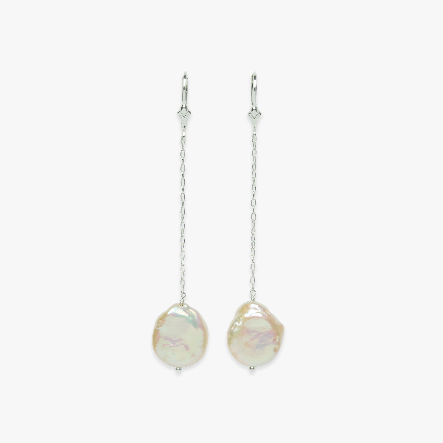 Baroque pearl hook earring silver