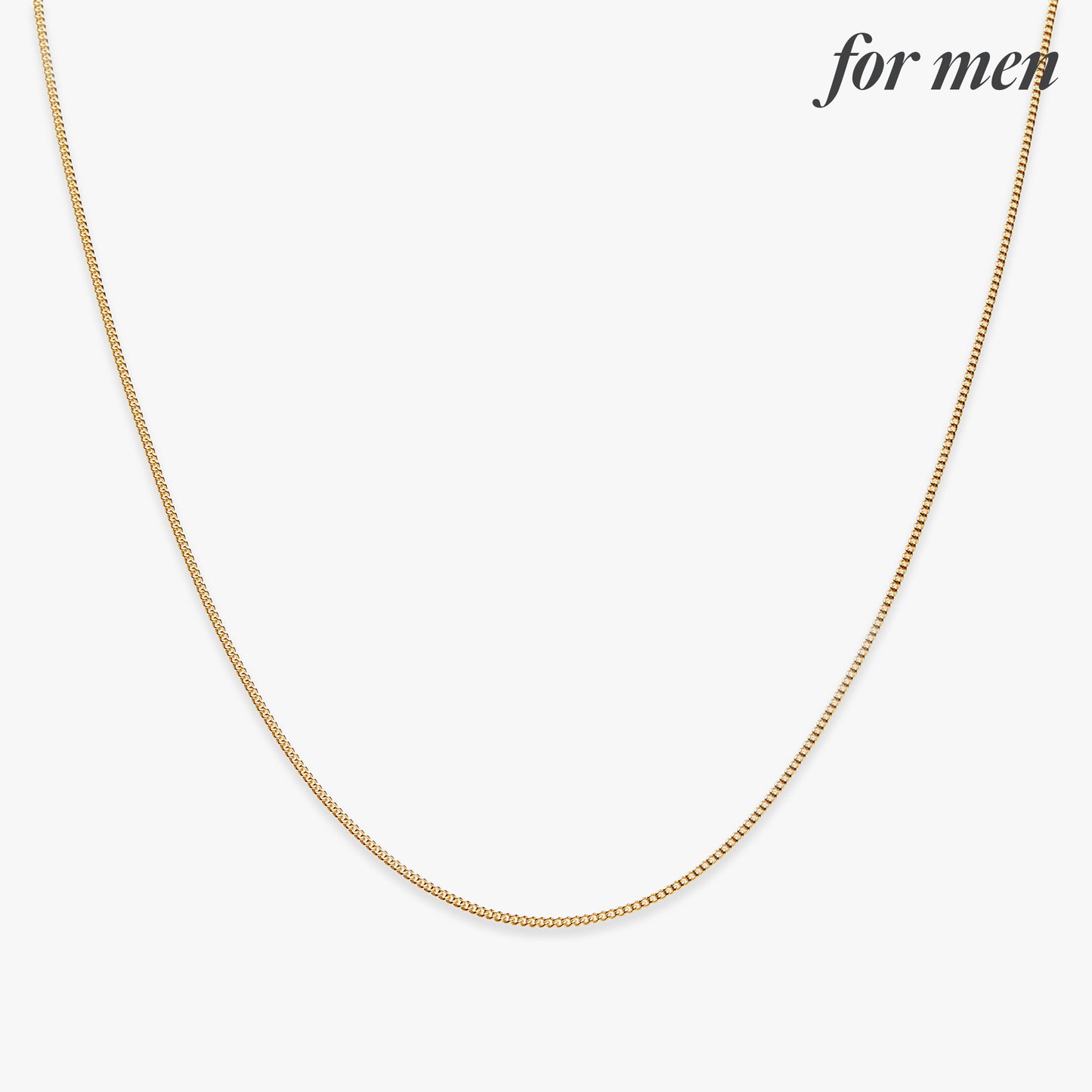 Basic curb chain necklace gold filled for men