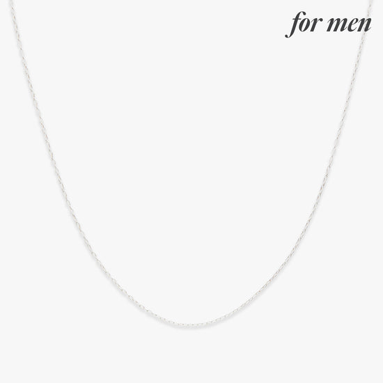 Basic drawn cable chain necklace silver for men