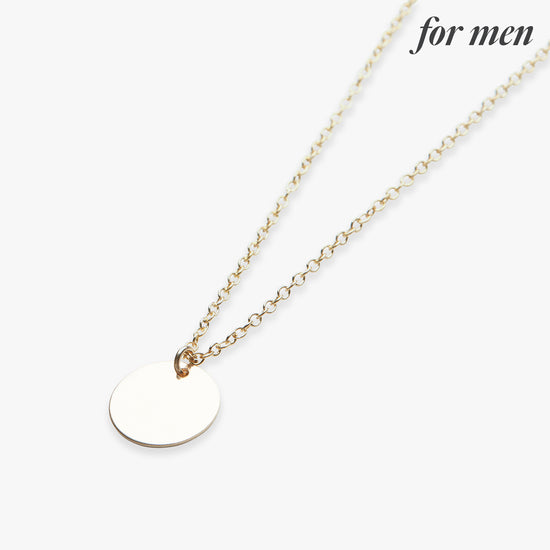 Big coin necklace gold filled for men