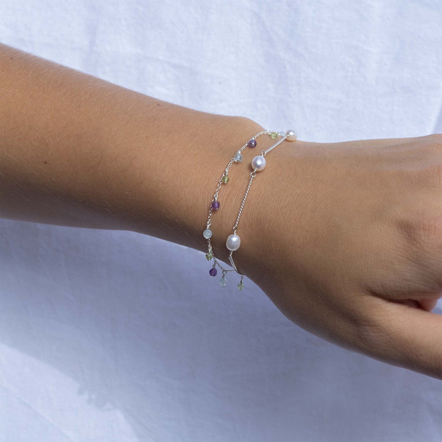 Bloomy Nights bracelet set silver