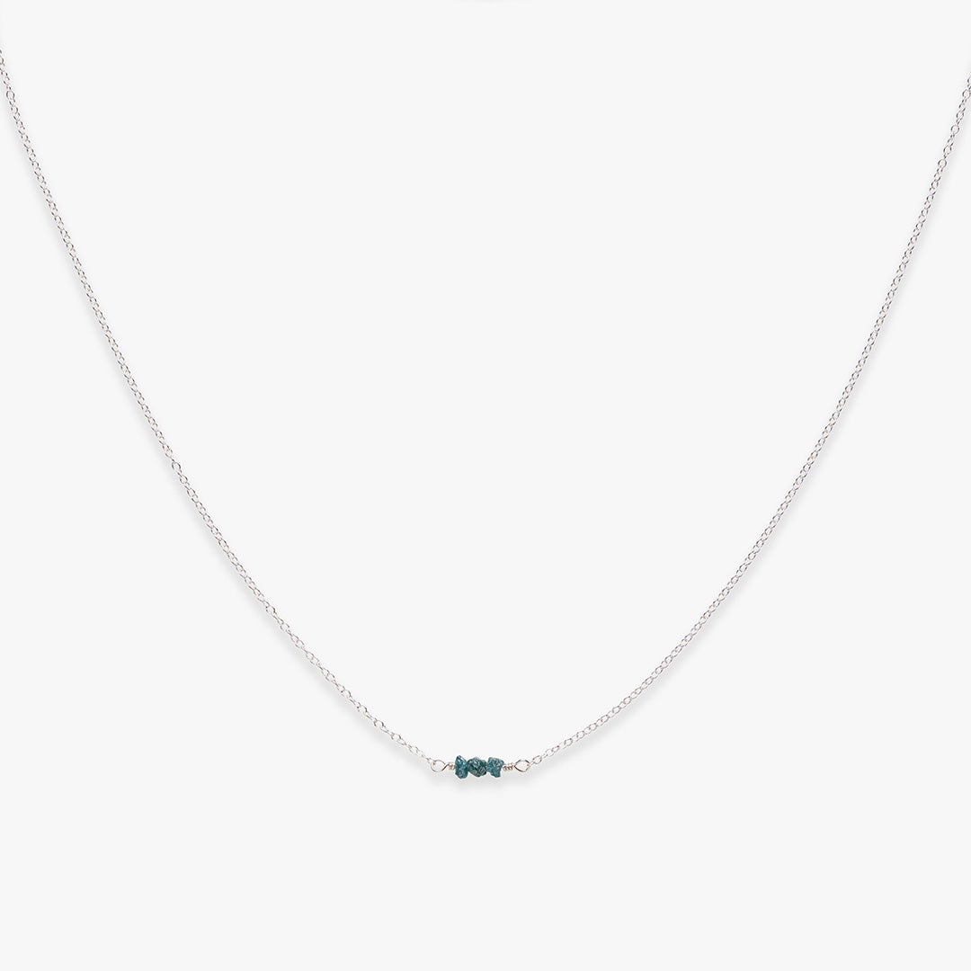 Diamond in the rough necklace silver