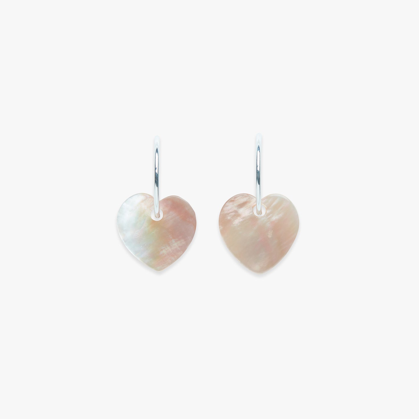 Blush heart earring silver