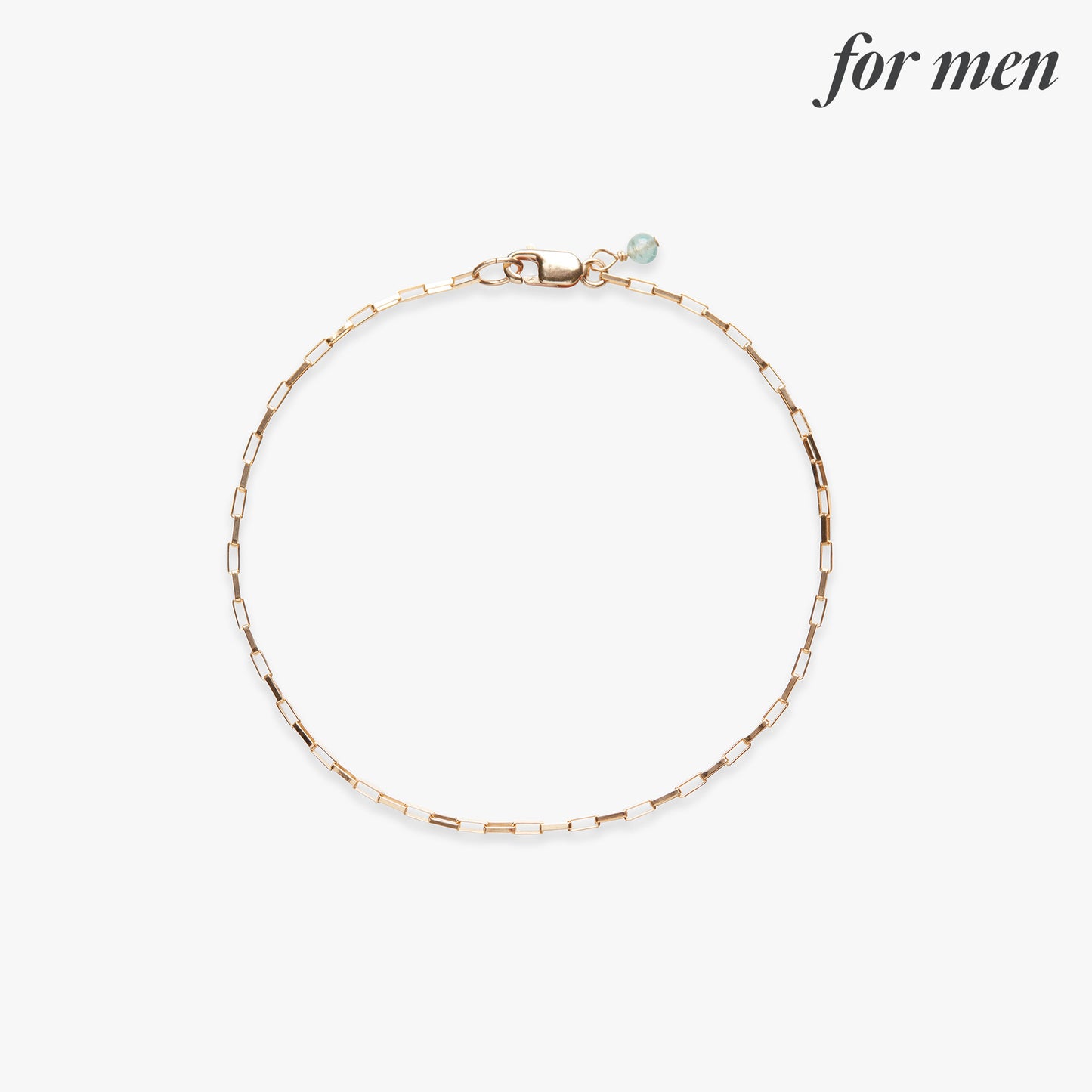 Box chain bracelet gold filled for men