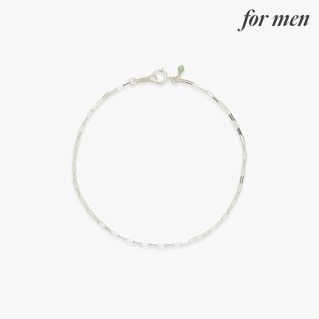 Box chain bracelet silver for men