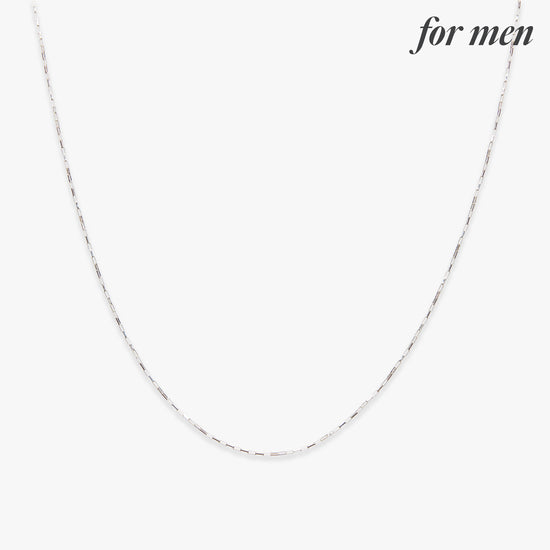 Box chain necklace silver for men
