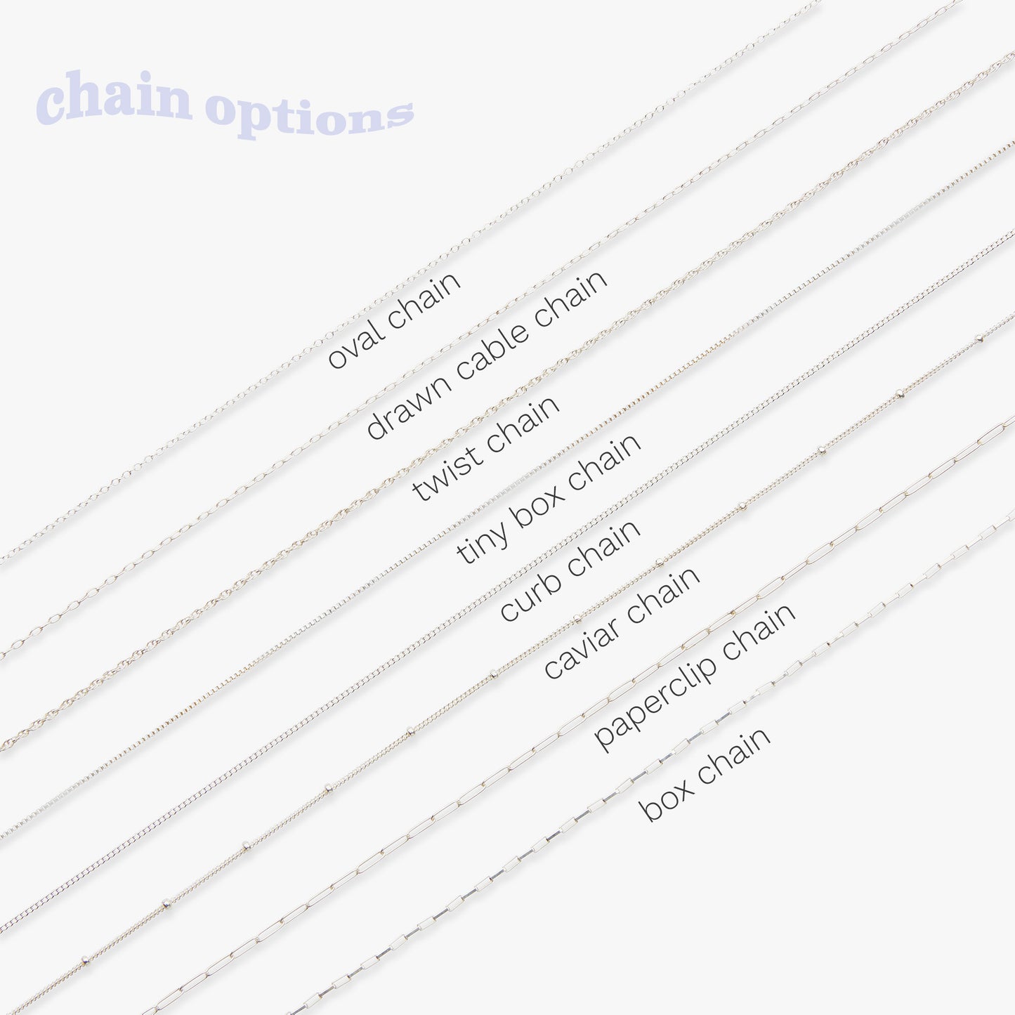 Basic drawn cable chain ketting zilver