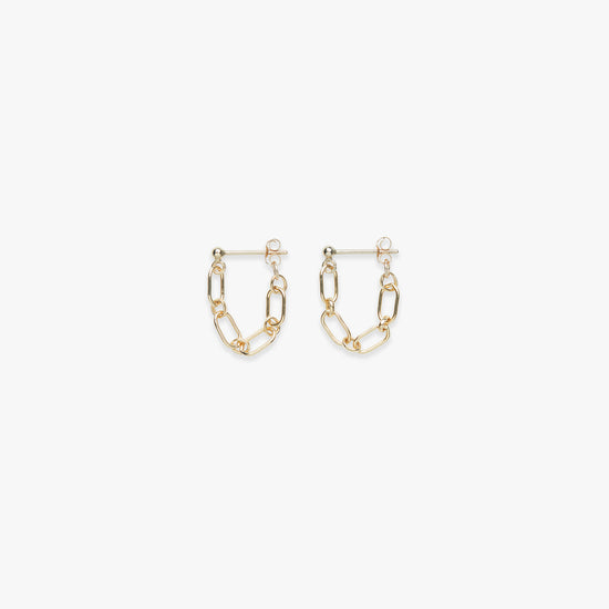 Load image into Gallery viewer, Chain stud earring gold filled
