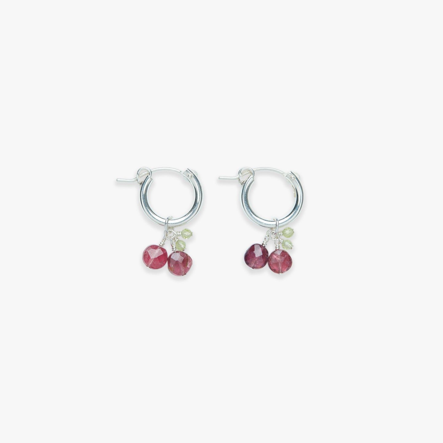 Cherry on top clasp earring silver