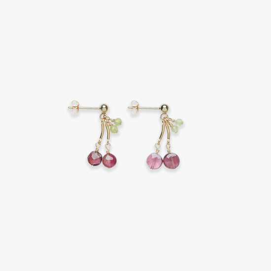 Cherry on top stud earring gold filled