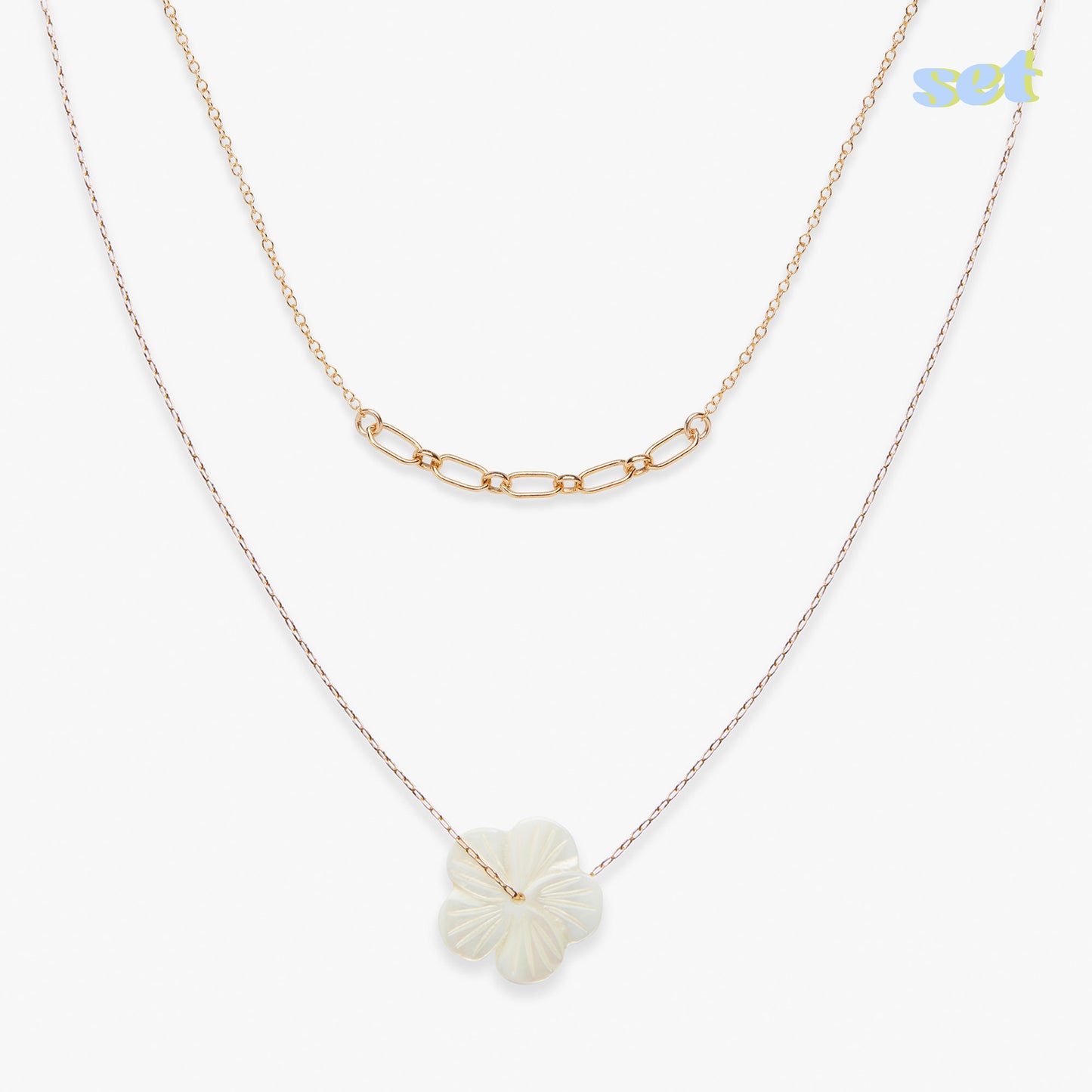 Cool Wildflower necklace set gold filled