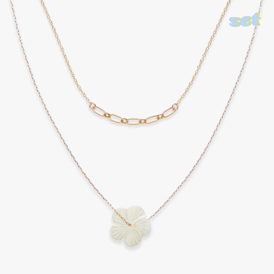 Load image into Gallery viewer, Cool Wildflower necklace set gold filled
