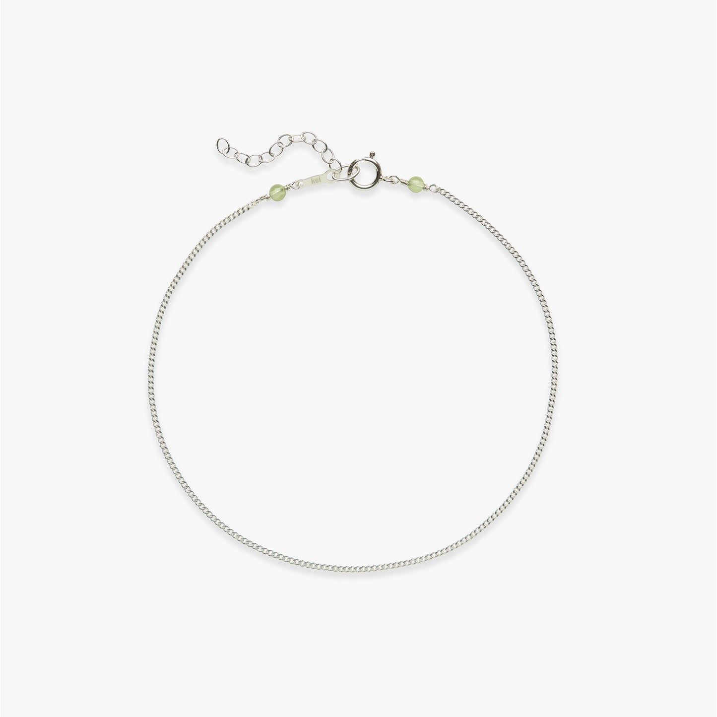 Curb chain anklet silver