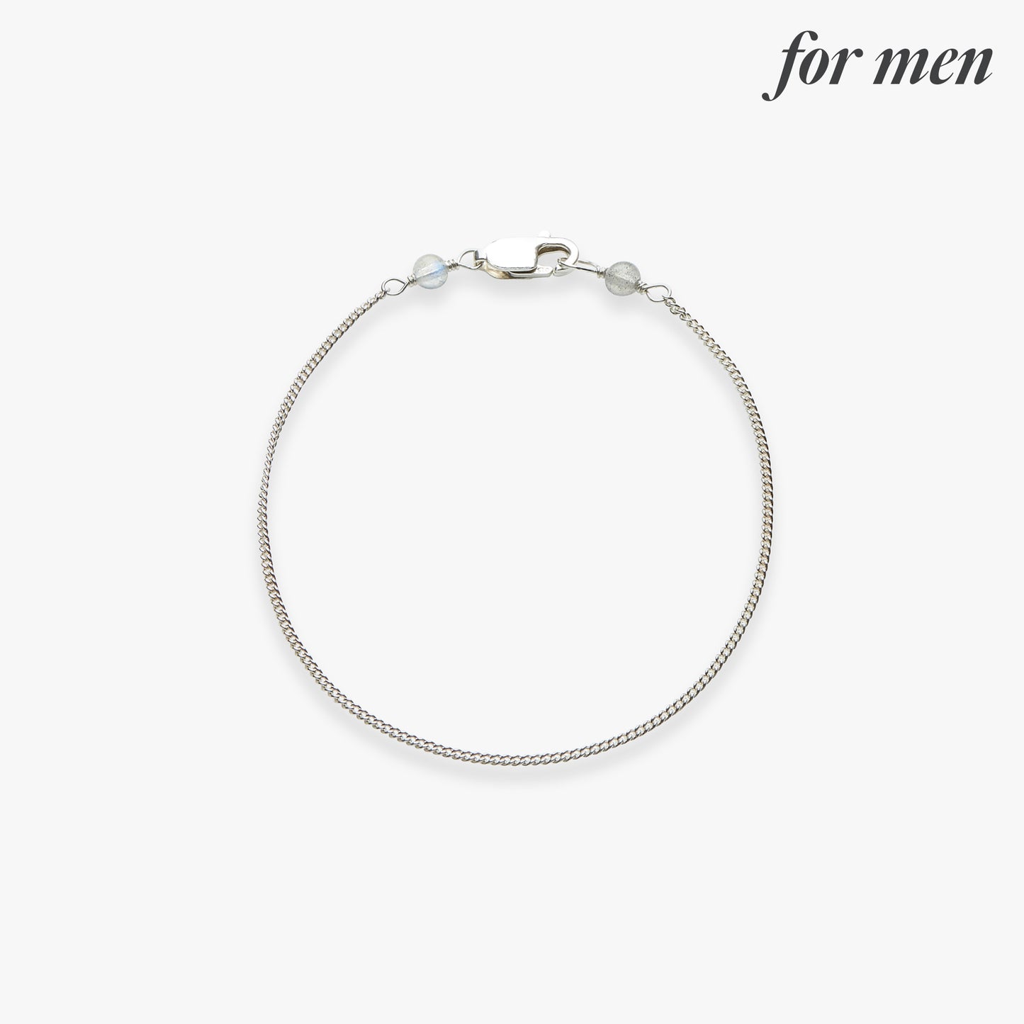 Curb chain bracelet silver for men