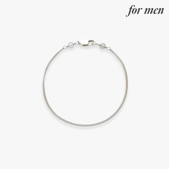 Curb chain bracelet silver for men