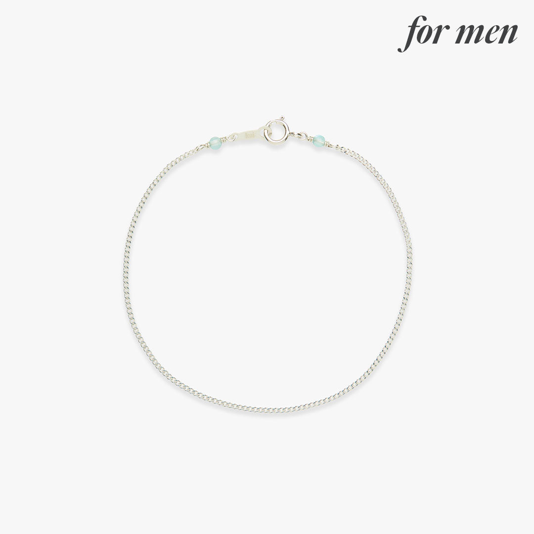 Curb chain bracelet silver for men