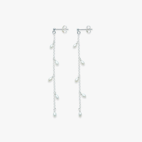 Load image into Gallery viewer, Dangle Pearls stud silver
