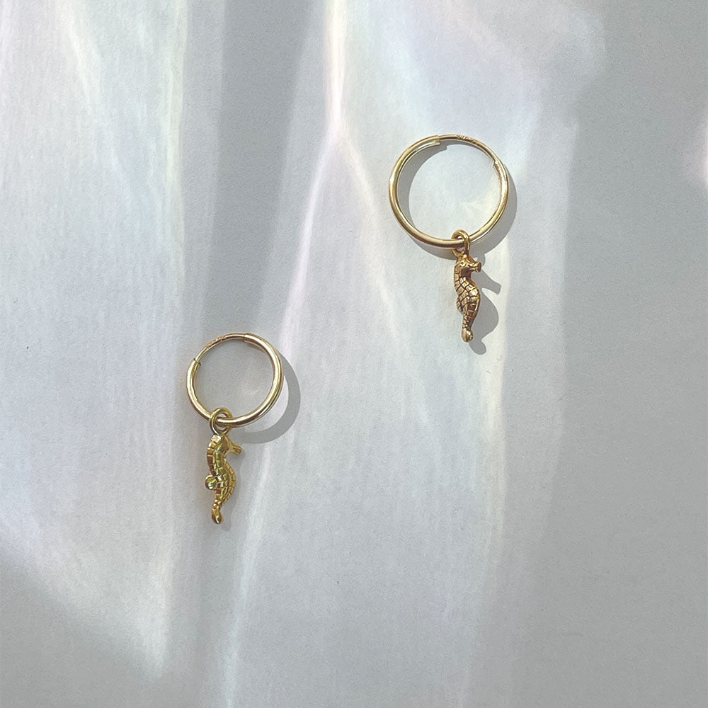 Deep Sea charm earring gold filled