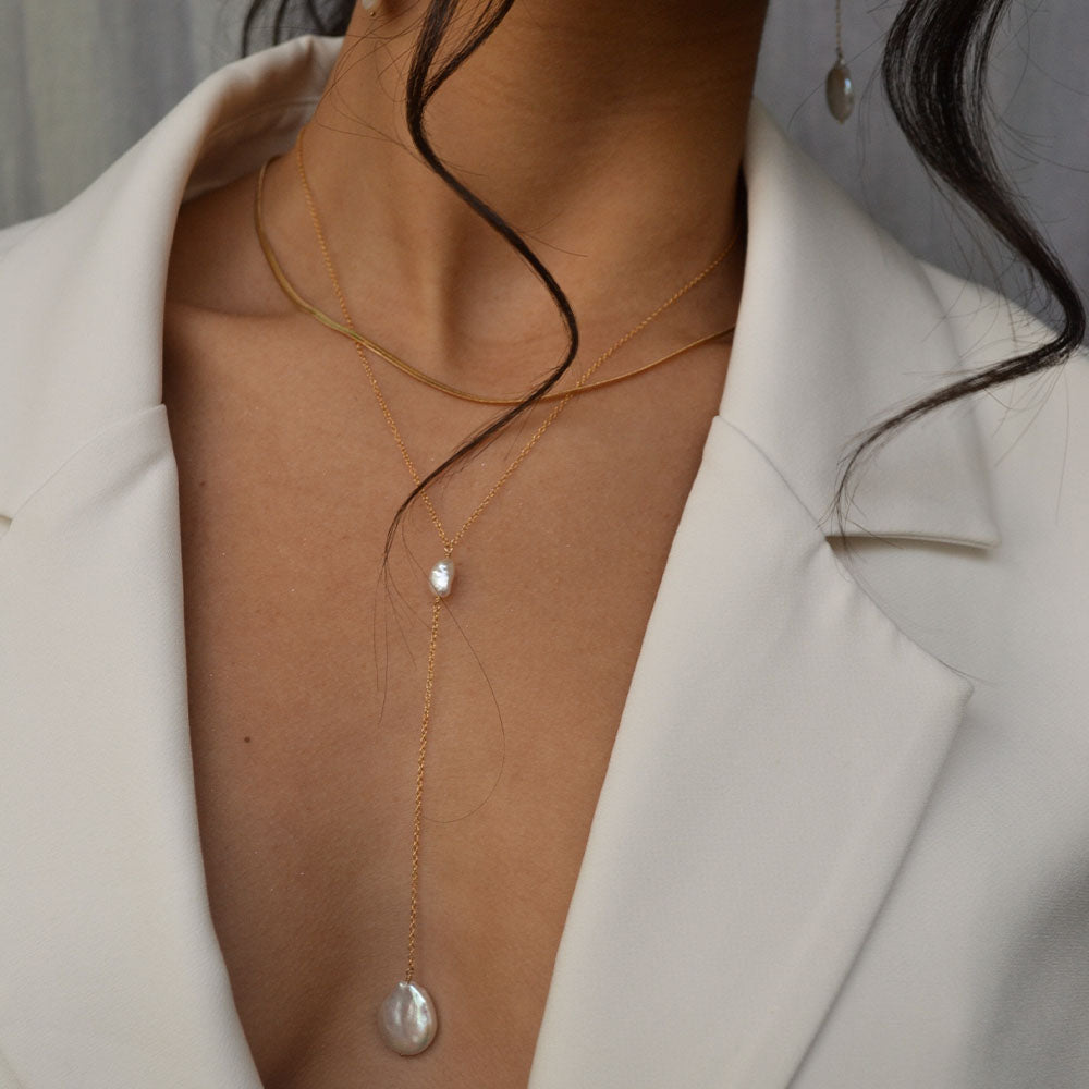 
                  
                    The Ev lariat necklace gold filled
                  
                