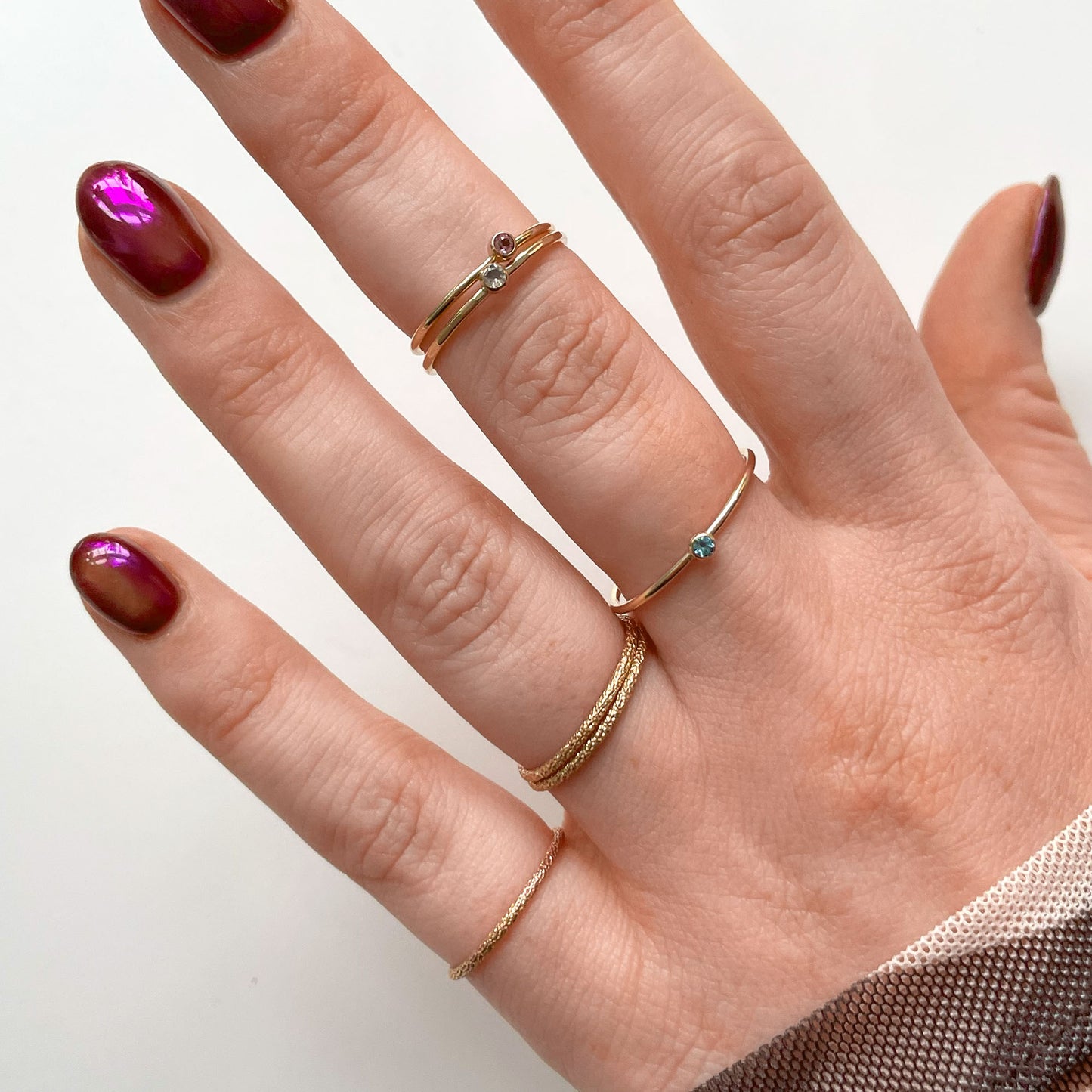 Sparkle stacking ring gold filled