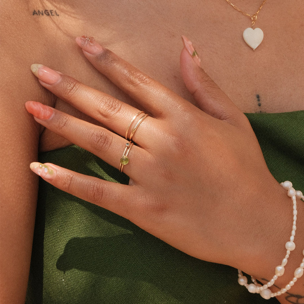 Round gemstone ring gold filled