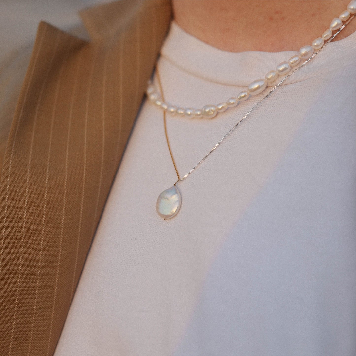 Load image into Gallery viewer, Two Tony baroque pearl necklace
