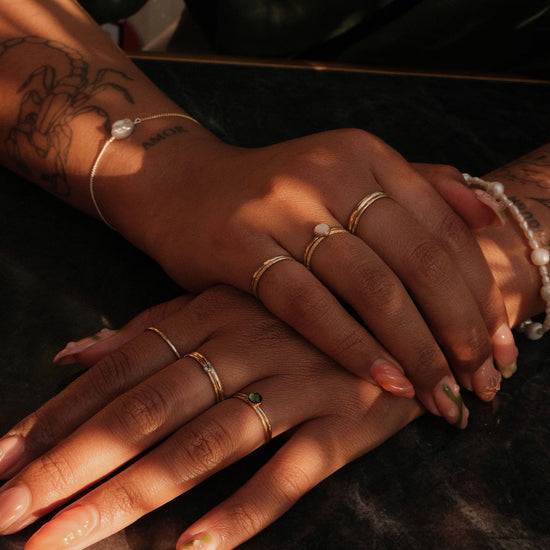 Hammered stacking ring gold filled