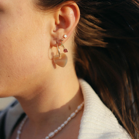 Load image into Gallery viewer, Cherry on top stud earring gold filled
