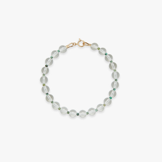 Load image into Gallery viewer, Iced matcha gemstone bracelet gold filled
