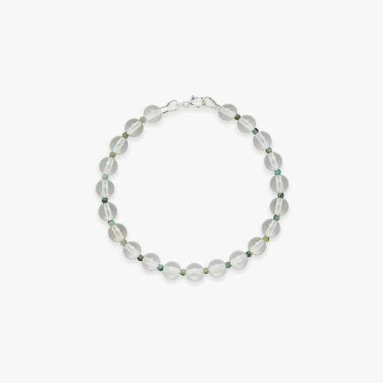 Iced matcha gemstone bracelet silver