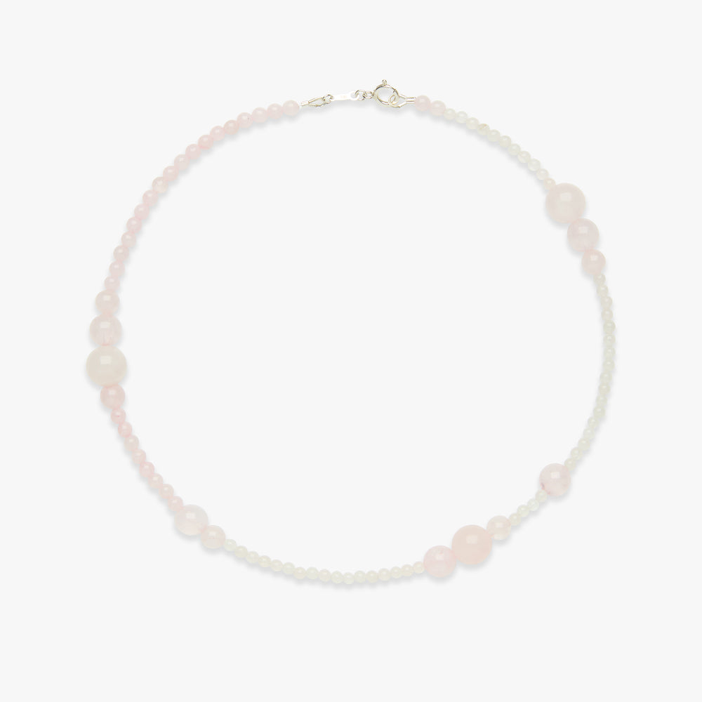 In My Feelings rose quartz necklace silver