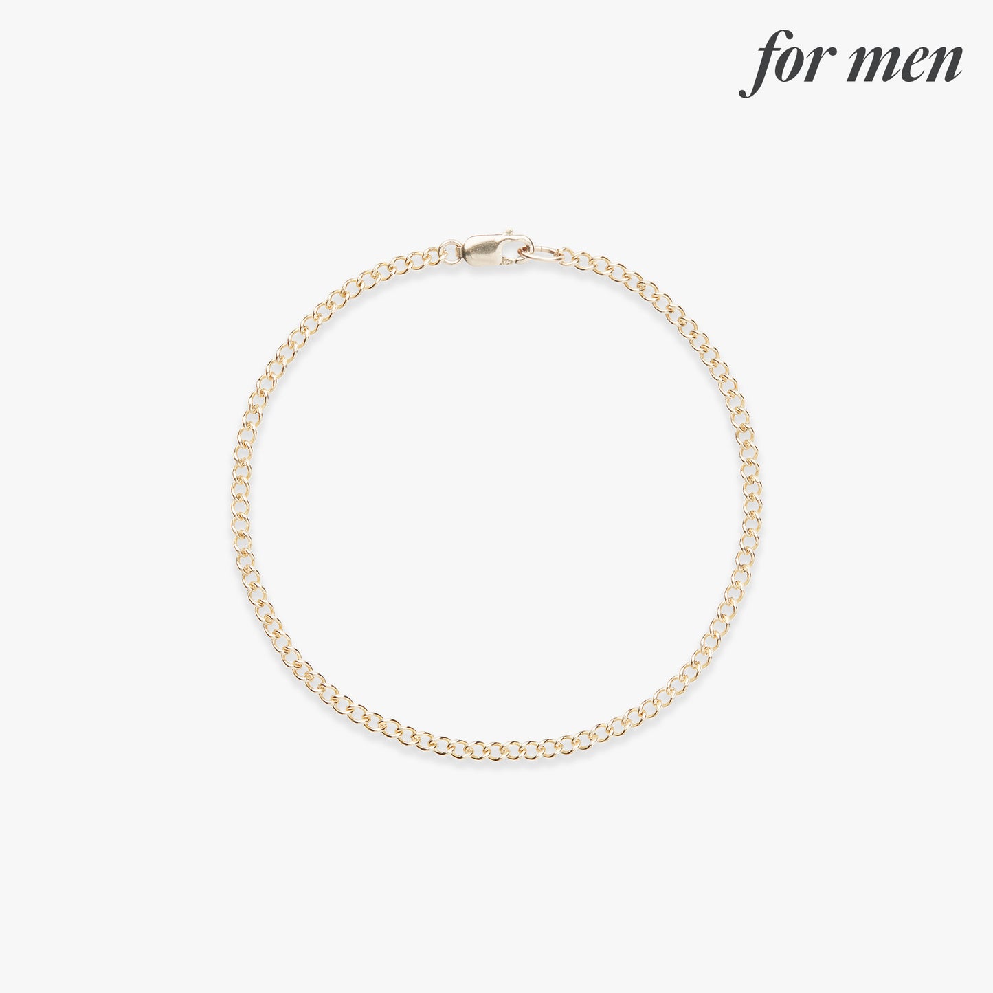 Large curb bracelet gold filled for men