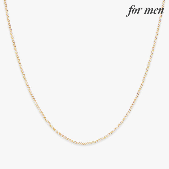 Large curb chain necklace gold filled for men