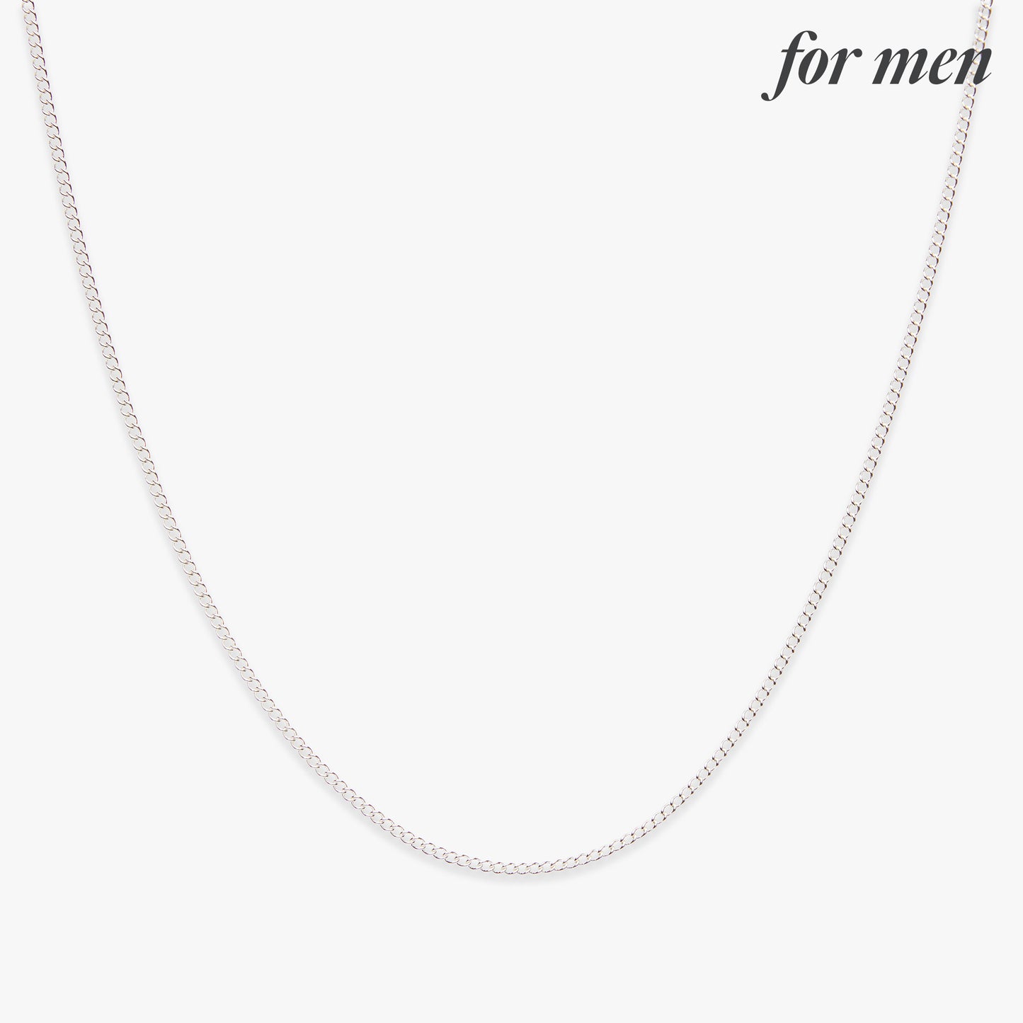 Large curb chain necklace silver for men